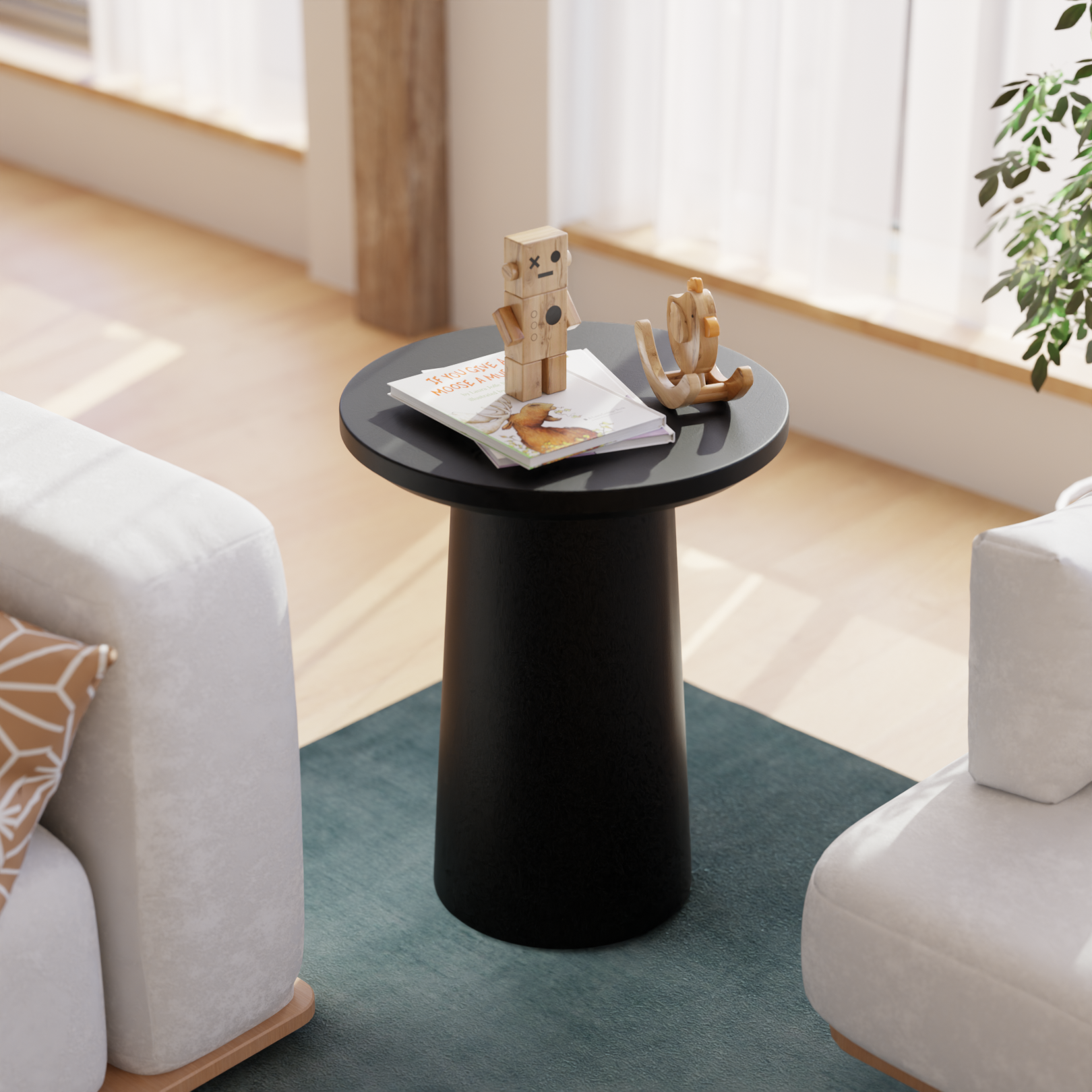Obsidian End Table - Mango Black
